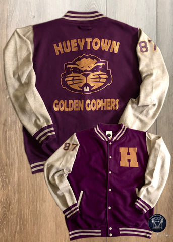 Hueytown Golden Gophers Men's Fleece Letterman Jacket