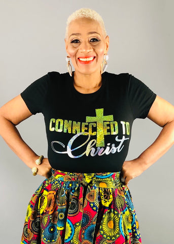 CONNECTED TO Christ Bling Shirt (yellow)