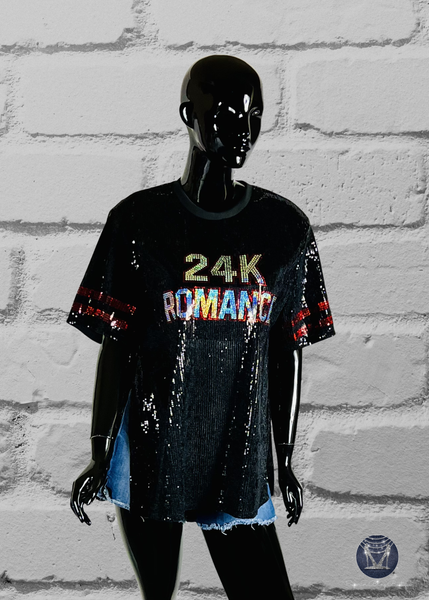 24K Romance Sequin Side Slit Concert Top