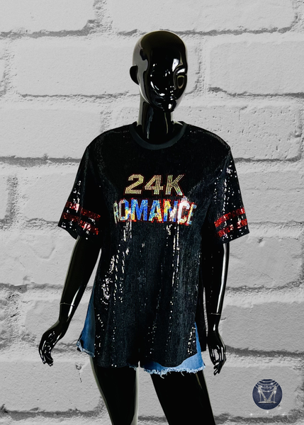 24K Romance Sequin Side Slit Concert Top