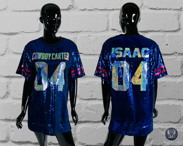 Custom Jersey Bling Sequin Dress - Custom Text & Number