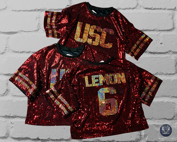 Custom Sequin Jersey Top - Personalize or Any Sport, Birthday or Event