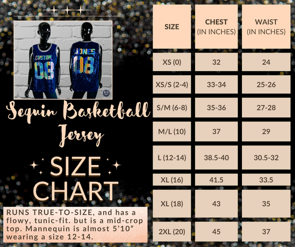 Sequin Basketball Fan Jersey – Custom Name & Number Top