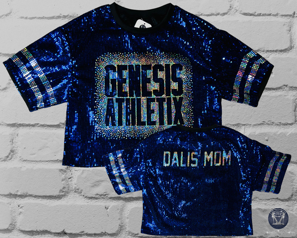 Custom Scattered Text Bling Sequin Jersey – Ultimate Spirit Wear