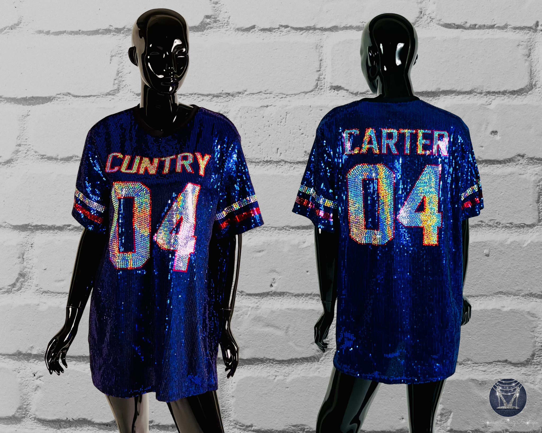 Custom Jersey Bling Sequin Dress