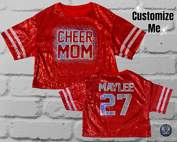 Custom Cheer Mom Sequin Jersey