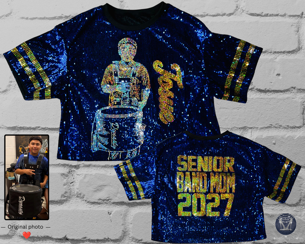 Custom Band Mom Portrait Sequin Jersey – Marching Band & Drumline Bling Jersey