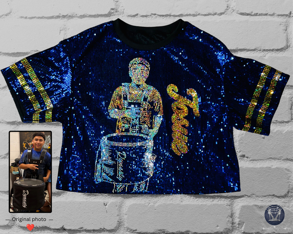 Custom Band Mom Portrait Sequin Jersey – Marching Band & Drumline Bling Jersey