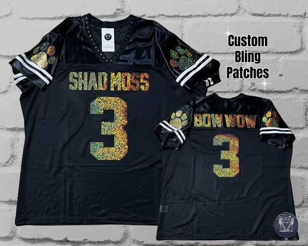 Custom Bling Women’s Patchwork Jersey (Sleeve Logo/Mascot)