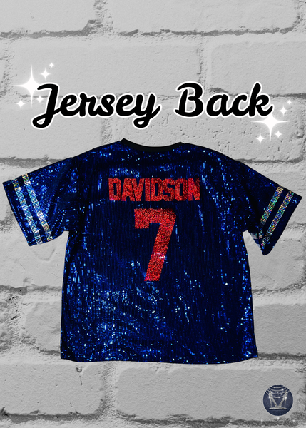 Custom V-Neck Sequin Jersey Top