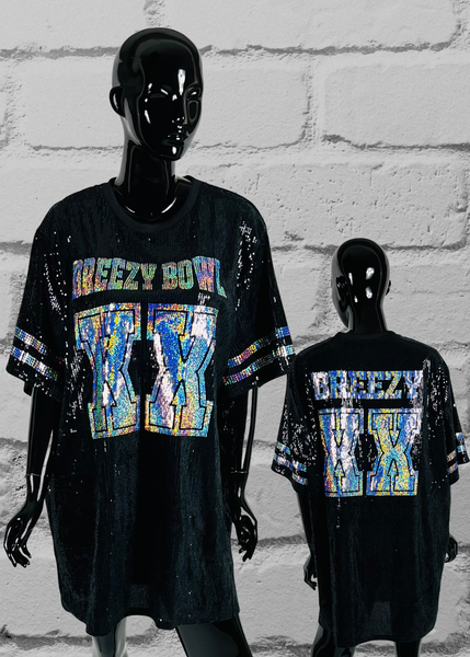 Custom Bling Sequin Jersey Dress - Custom Text & Number