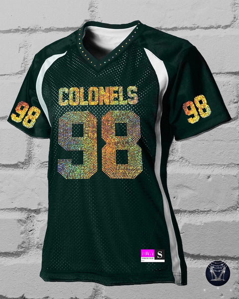 Custom Bling Ladies Patchwork Jersey - NUMBERS ON SLEEVES