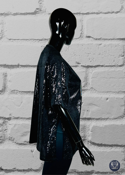 HEY Bling Sequin Side-Slit Top