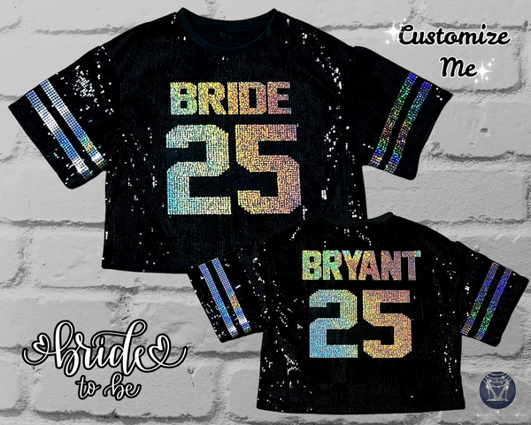 Bride Sequin Jersey – Bling Bridal Top for Bachelorette & Wedding Events