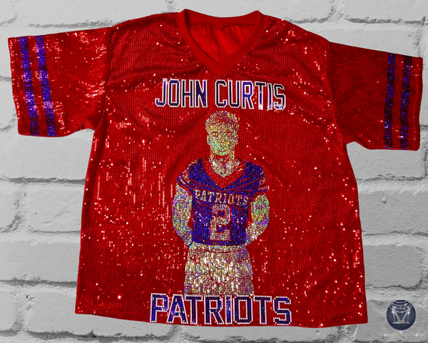 Custom Athlete Portrait Sequin Jersey – Personalized Sports Mom Bling Jersey