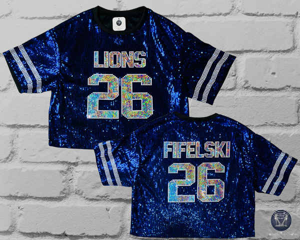 Custom Sequin Jersey Top - Personalize or Any Sport, Birthday or Event