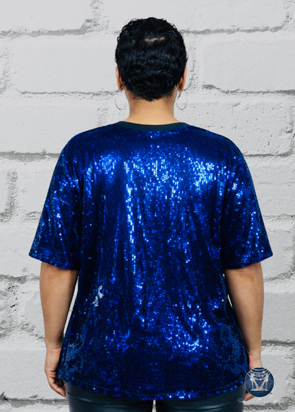 HEY Bling Sequin Side-Slit Top