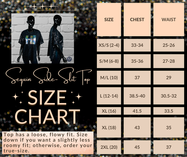 HEY Bling Sequin Side-Slit Top