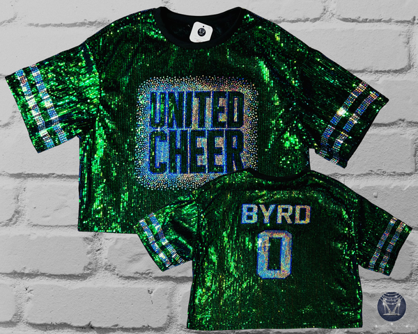 Custom Scattered Text Bling Sequin Jersey – Ultimate Spirit Wear