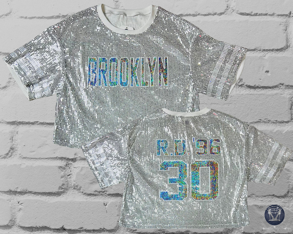 Custom Sequin Jersey Top - Personalize or Any Sport, Birthday or Event