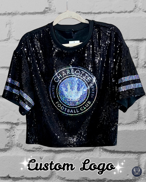 Custom Sequin Logo Jersey – Personalized Sparkle Branding