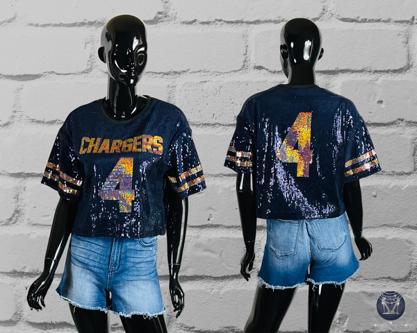 Custom Sequin Jersey Top - Personalize or Any Sport, Birthday or Event