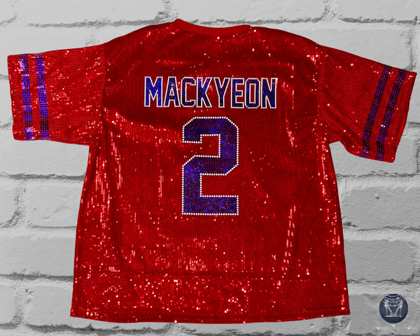 Custom Athlete Portrait Sequin Jersey – Personalized Sports Mom Bling Jersey