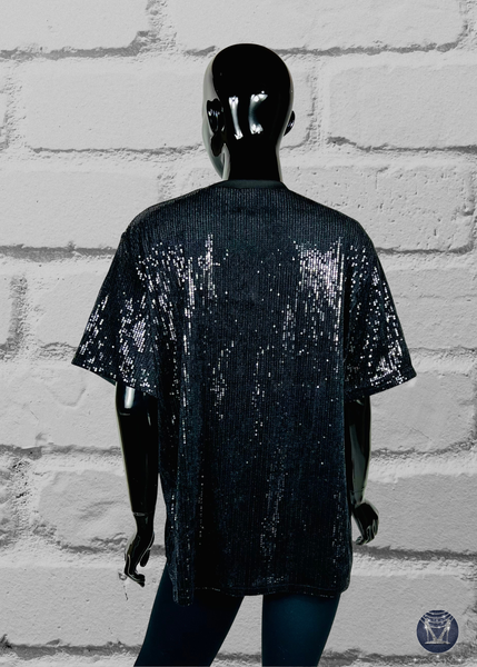 HEY Bling Sequin Side-Slit Top