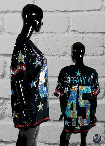 Custom Americana Sequin Stars Dress