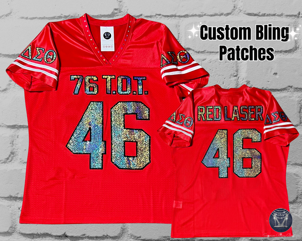Custom Bling Women’s Patchwork Jersey (Sleeve Logo/Mascot)