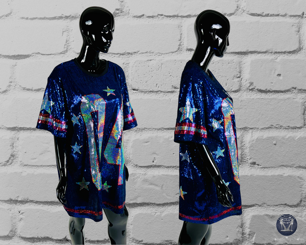 Custom Americana Sequin Stars Dress