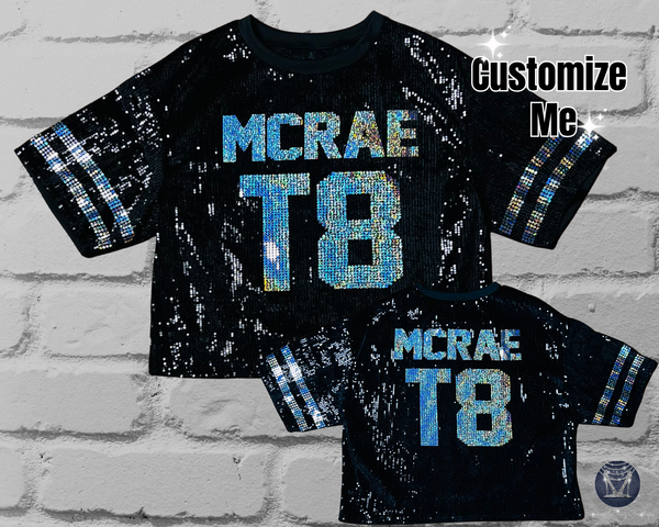 Custom Sequin Jersey Top - Personalize or Any Sport, Birthday or Event