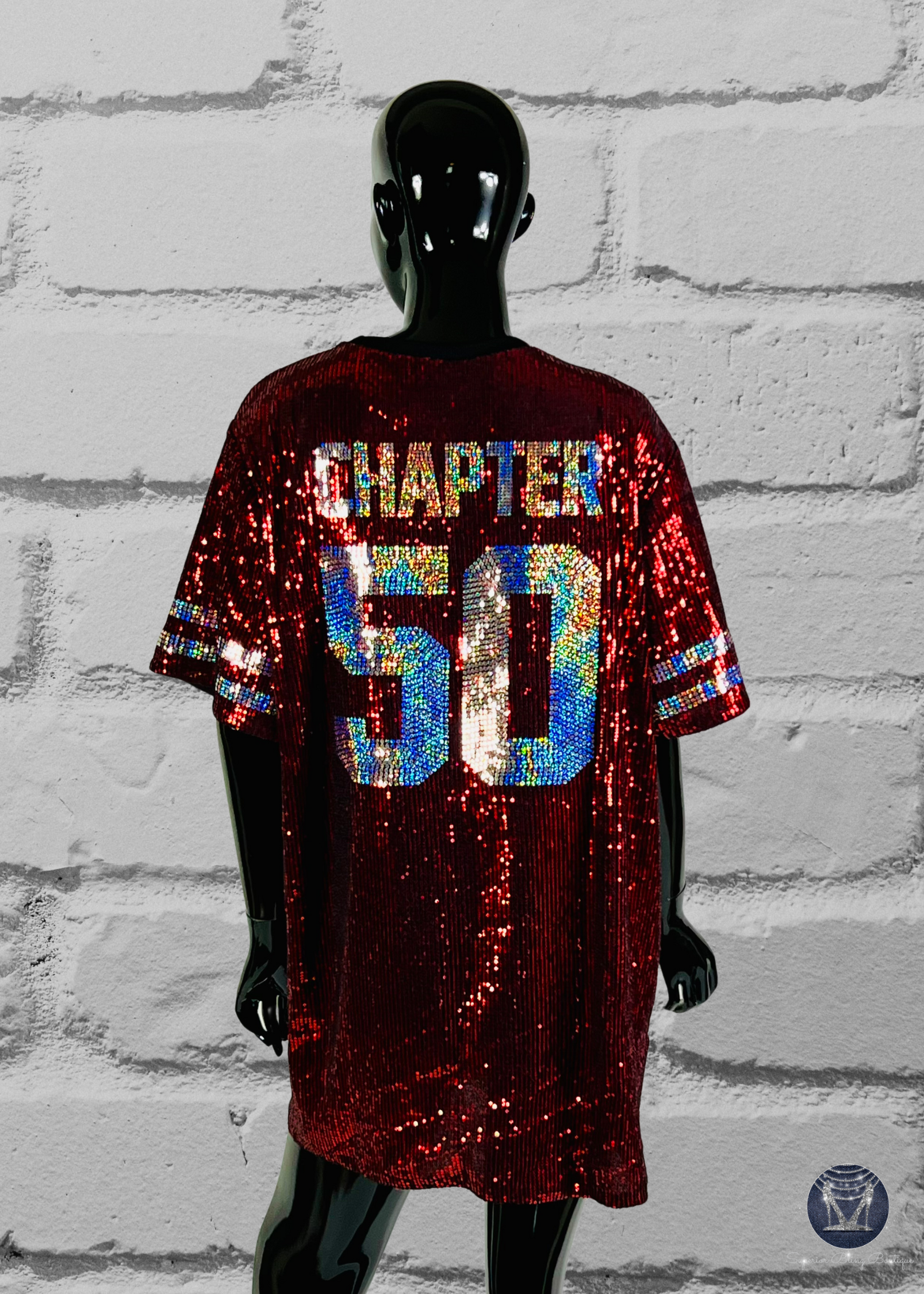 fitted lace wedding dress #15 Red Sequin Jersey Tshirt Dress main image 0