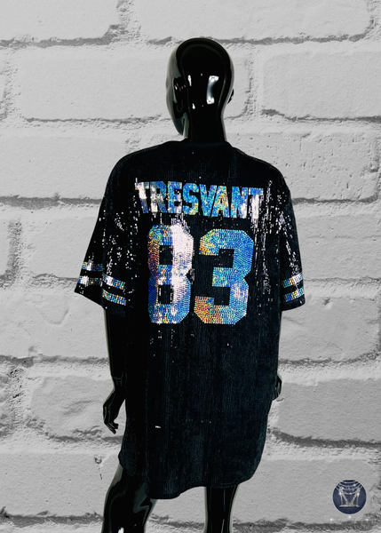 Custom Jersey Bling Sequin Dress - Custom Text & Number