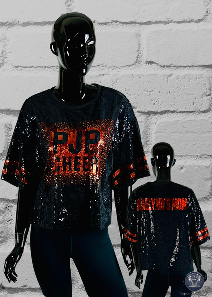 Custom Scattered Text Bling Sequin Jersey – Ultimate Spirit Wear