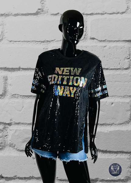 NE Way Sequin Side-Slit Concert Top