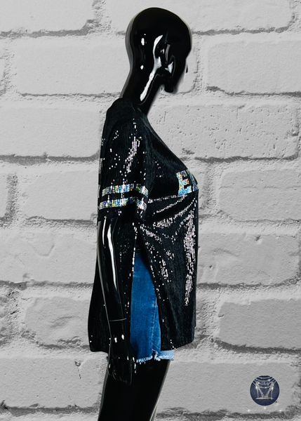 NE Way Sequin Side-Slit Concert Top