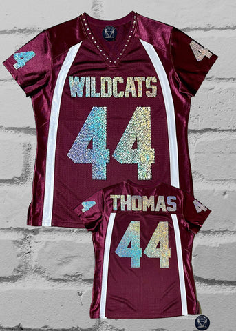 Custom Bling Ladies Patchwork Jersey - NUMBERS ON SLEEVES