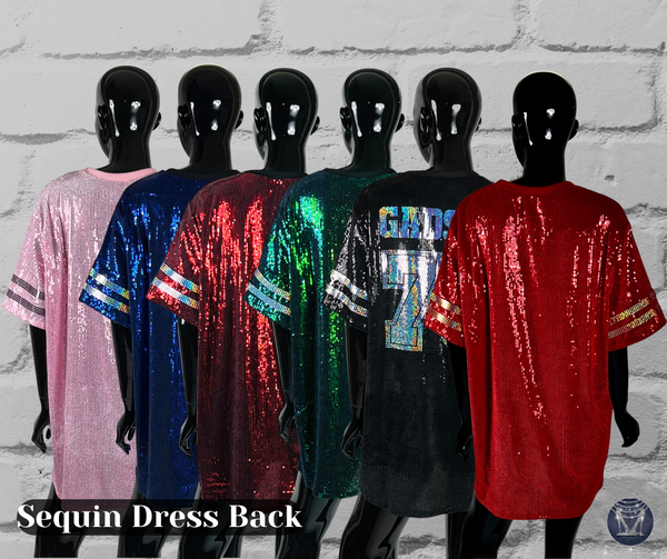 Custom Bling Sequin Jersey Dress - Custom Text & Number