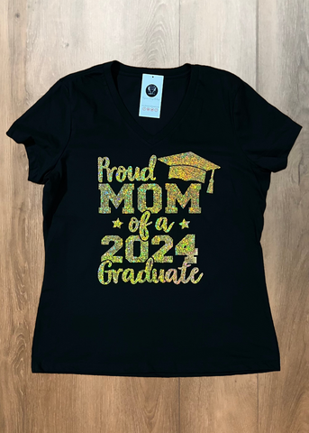 Proud Mom of a 2024 Graduate Bling Shirt