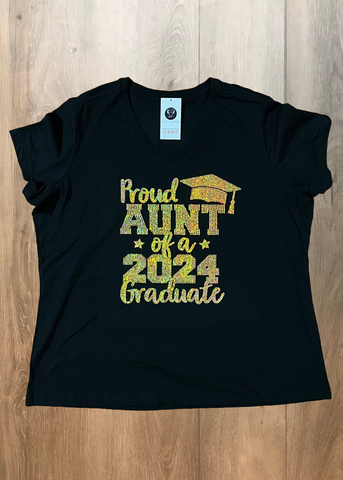 Proud Aunt of a 2024 Graduate Bling Shirt