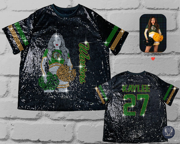 Warriors Custom Portrait Sequin Jersey — Exclusive Group Order