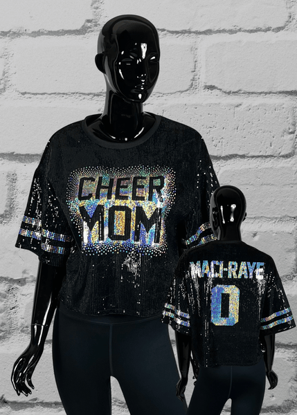 Senior Mom Sequin Jersey – Custom Name & Number