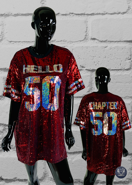 Custom Jersey Bling Sequin Dress - Custom Text & Number