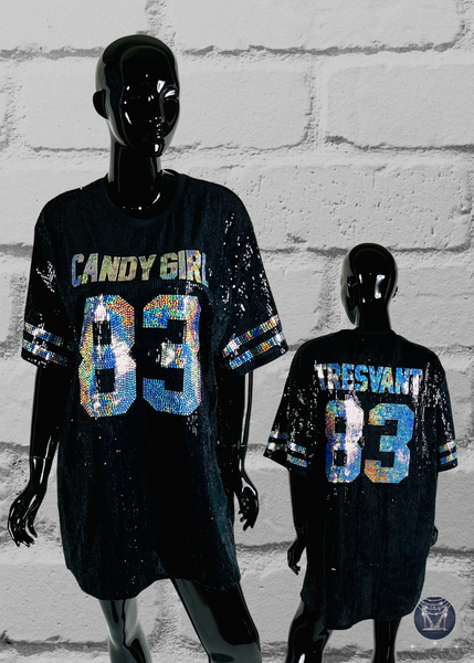 Custom Jersey Bling Sequin Dress - Custom Text & Number