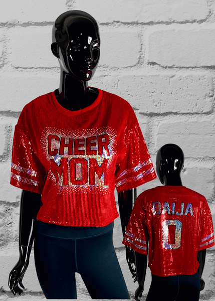 Senior Mom Sequin Jersey – Custom Name & Number