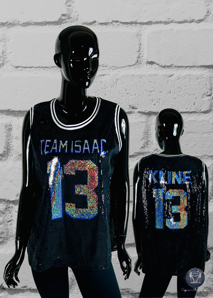 Sequin Basketball Fan Jersey – Custom Name & Number Top