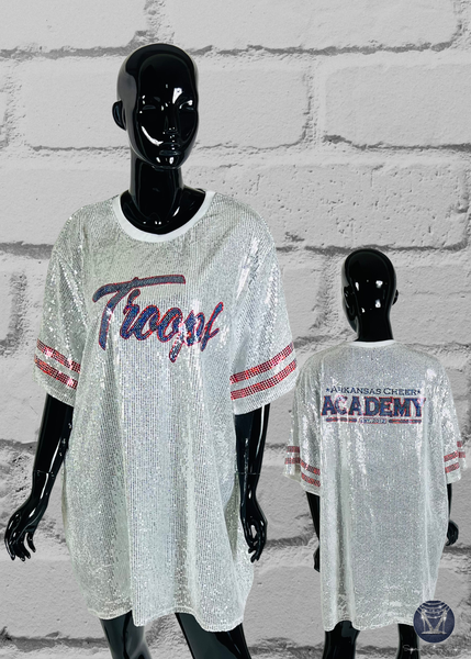 Custom Logo Sequin Jersey Dress