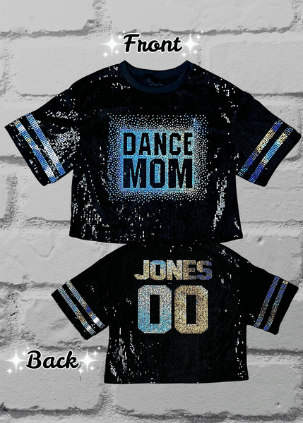 Senior Mom Sequin Jersey – Custom Name & Number