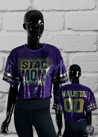 Custom Scattered Text Bling Sequin Jersey – Ultimate Spirit Wear